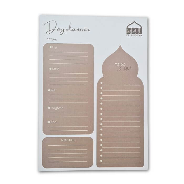EL HIDAYA Dagplanner, islamitische dagplanner, scheurblok NL