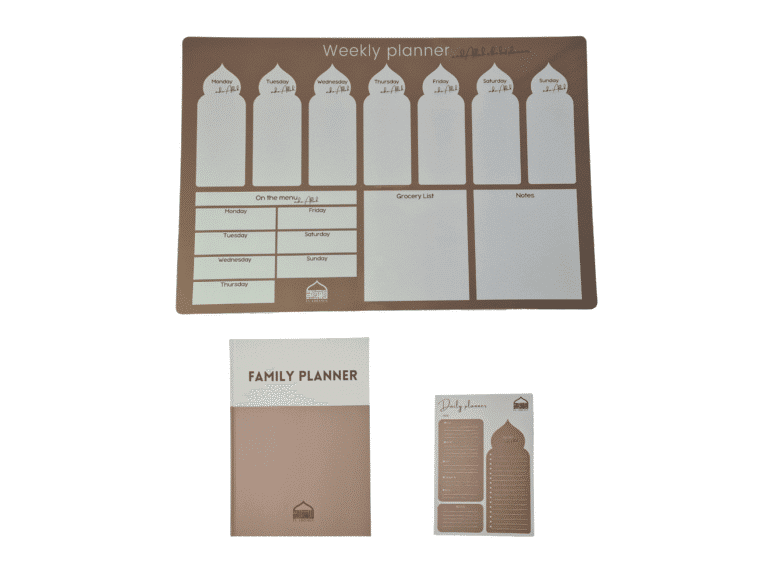 EL HIDAYA Value bundle: combination of the Islamic Family planner, Weekly planner whiteboard and Daily planner EN