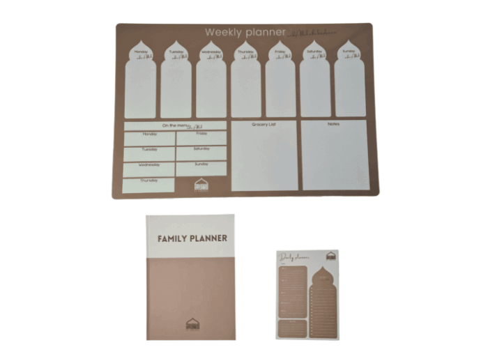 EL HIDAYA Value bundle: combination of the Islamic Family planner, Weekly planner whiteboard and Daily planner EN