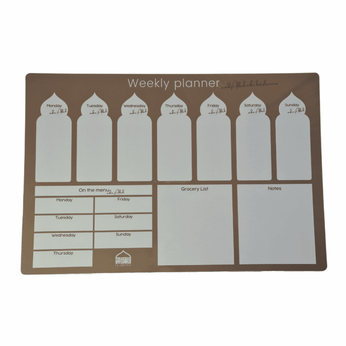 EL HIDAYA Weekly planner whiteboard, plan you week using this whiteboard with room for meal plan, grocery list and notes EN